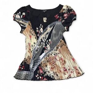 Vtg Y2k Stretchy Boho Top Festival Edgy Grunge Sz L